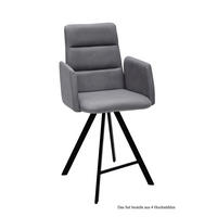 THEKENSTUHL drehbar (4er-Set) Devonna 52x109x60 Schwarz/Grau - Schwarz/Grau, Kunststoff (60/109/52cm) - 58aufmkessel