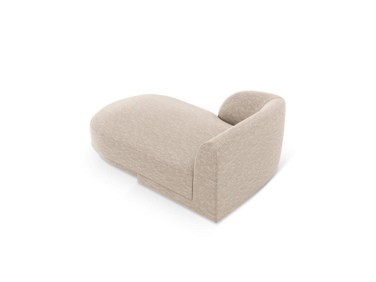 CHAISELONGUE links Miley aus Chenille-Stoff beige - Beige, Textil (90/70/156cm) - Micadoni