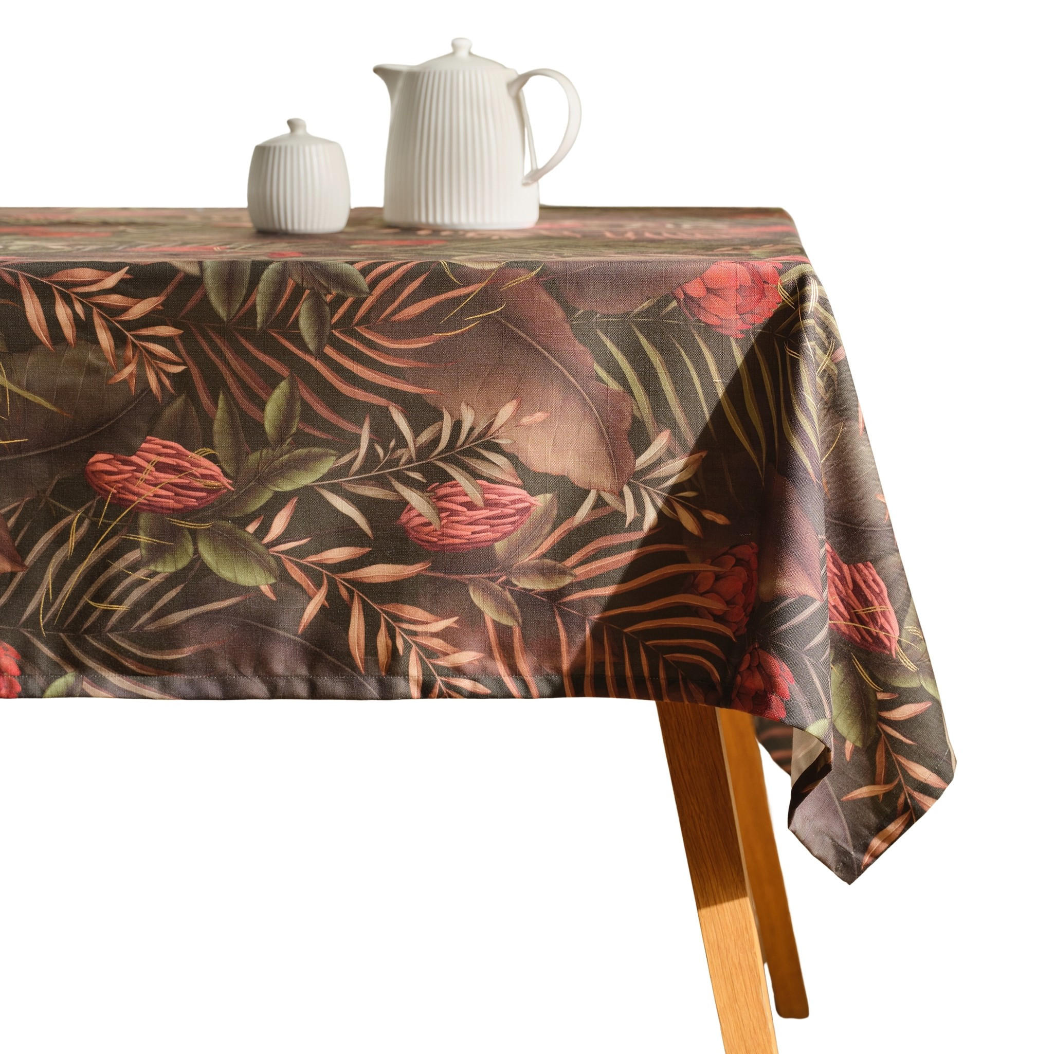 TISCHDECKE Tropini - Dunkelgrün, Textil (180/130/1cm) - home&you