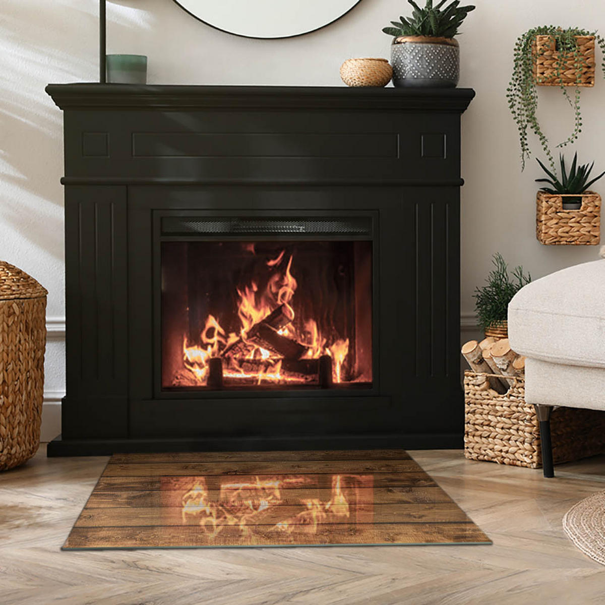 GLASPLATTE für Kamin 80x60 cm Braun - Braun, Glas (80/60/0.4cm) - ArtPrintCave