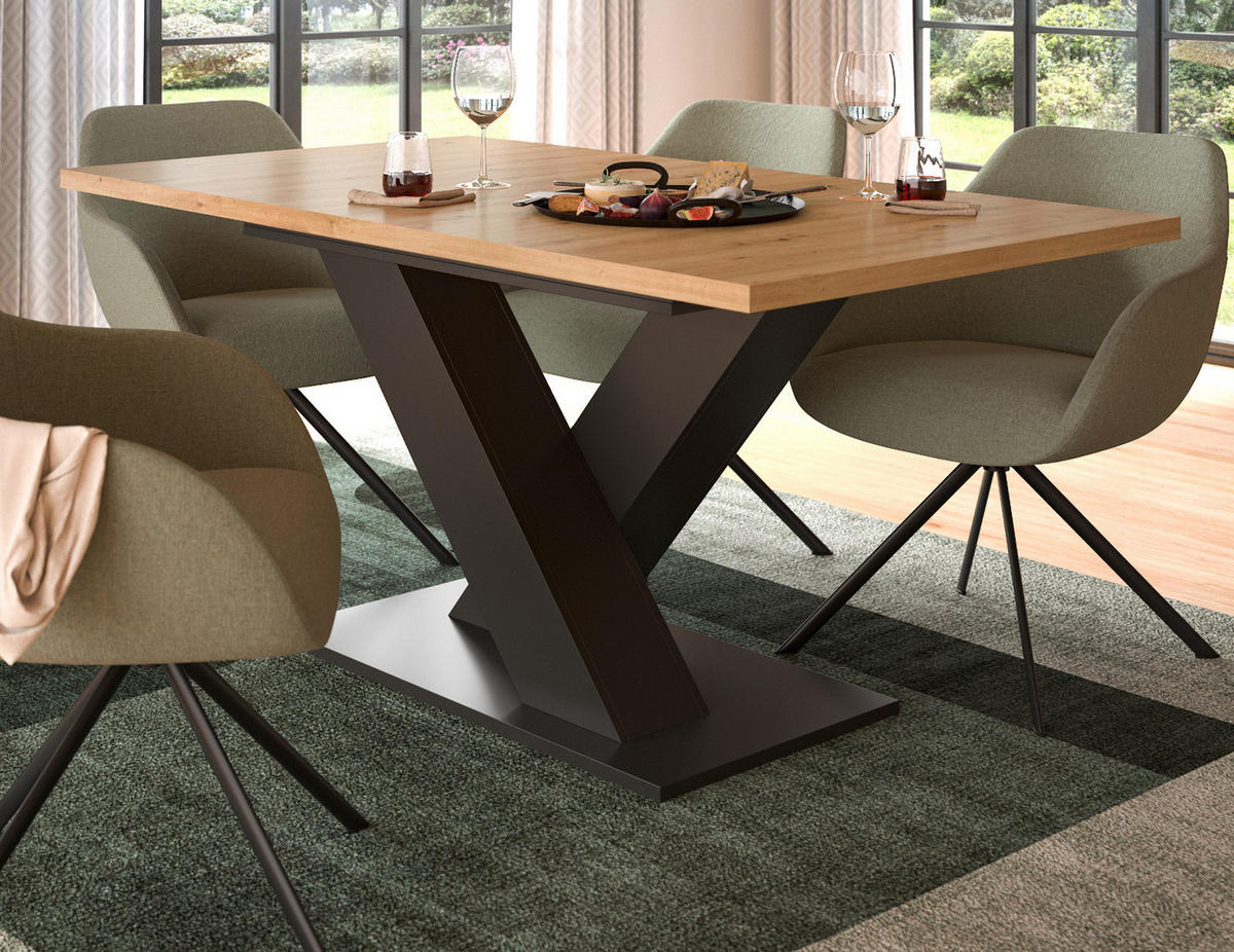 ESSTISCH Eiche, grau 150 - 190 cm, Küchentisch ausziehbar - Eiche Artisan/Grau, Holz/Holzwerkstoff (190/90/76cm) - Inn.Furn