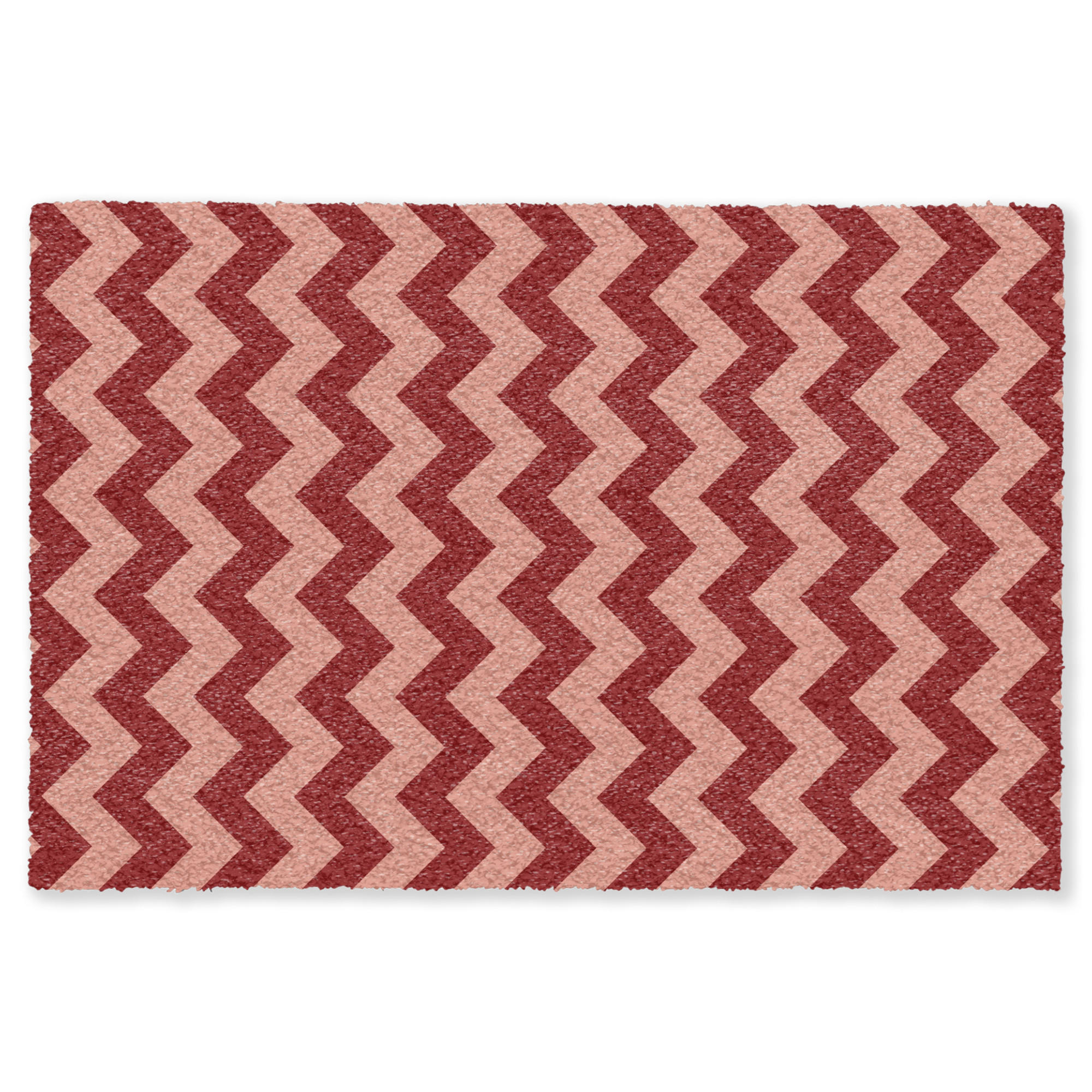 FUSSMATTE Zickzack - Streifen - Muster - Rot Schmutzfänger 120x80 cm - Bordeaux, Kunststoff/Textil (120/0.4cm) - MuchoWow