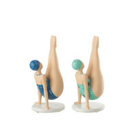 FIGUR YOGA HANDEN - Polyresin - Multi - 2er Set - Multicolor, Glas/Naturmaterialien (12/26/12cm) - J-Line
