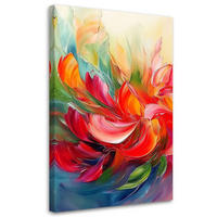 LEINWANDBILD Bunt bemalte Abstraktion 40x60cm - Multicolor, Textil (40/60cm) - Feeby