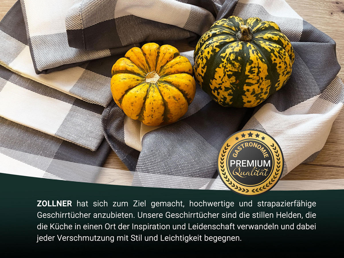 GESCHIRRTÜCHER, 5er-Set, 50x70 cm, 100% Baumwolle, Grau - Anthrazit, Textil (50/70cm) - Zollner