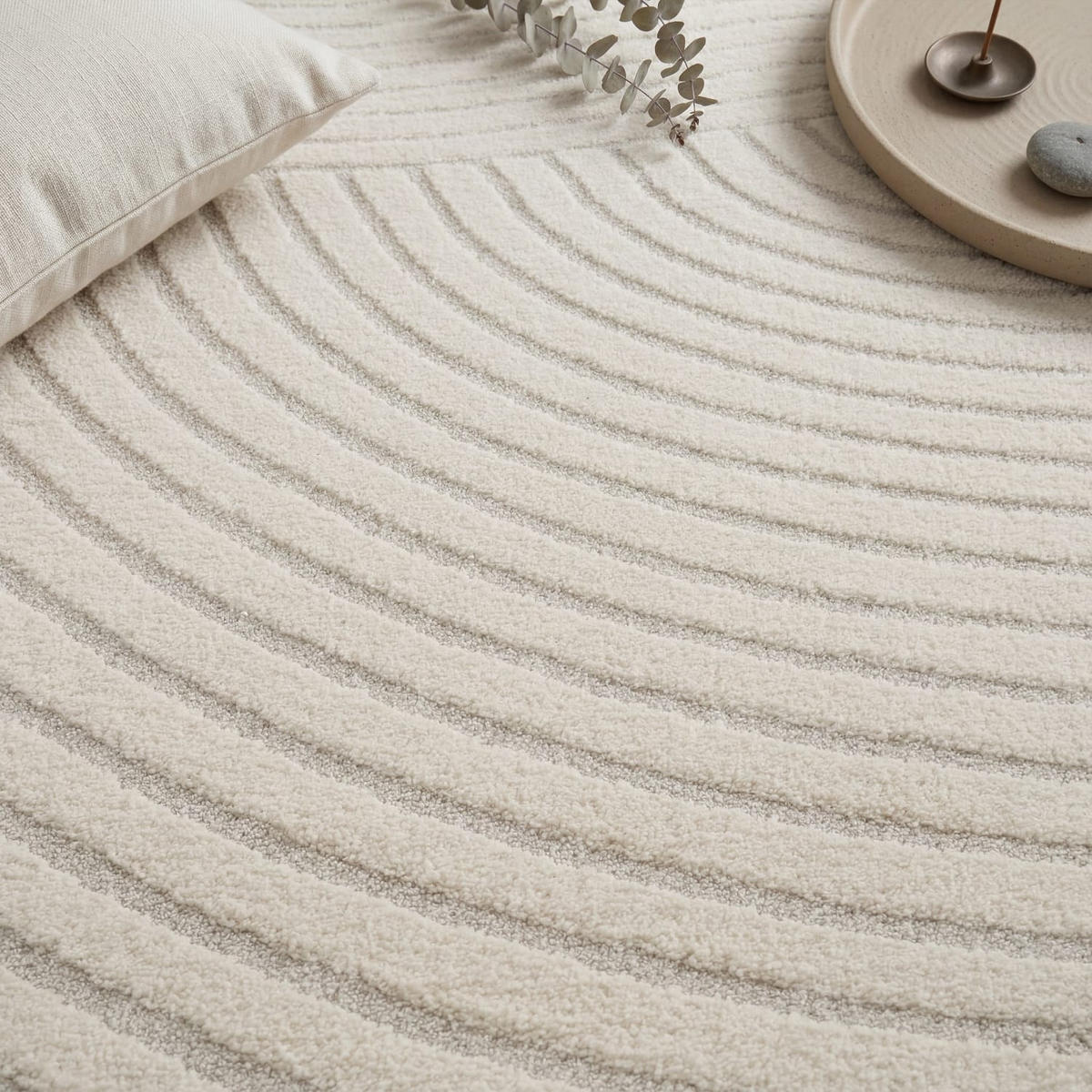 KURZFLORTEPPICH 200/280 cm Aura 701 - Creme, Kunststoff (200/280cm) - Paco Home