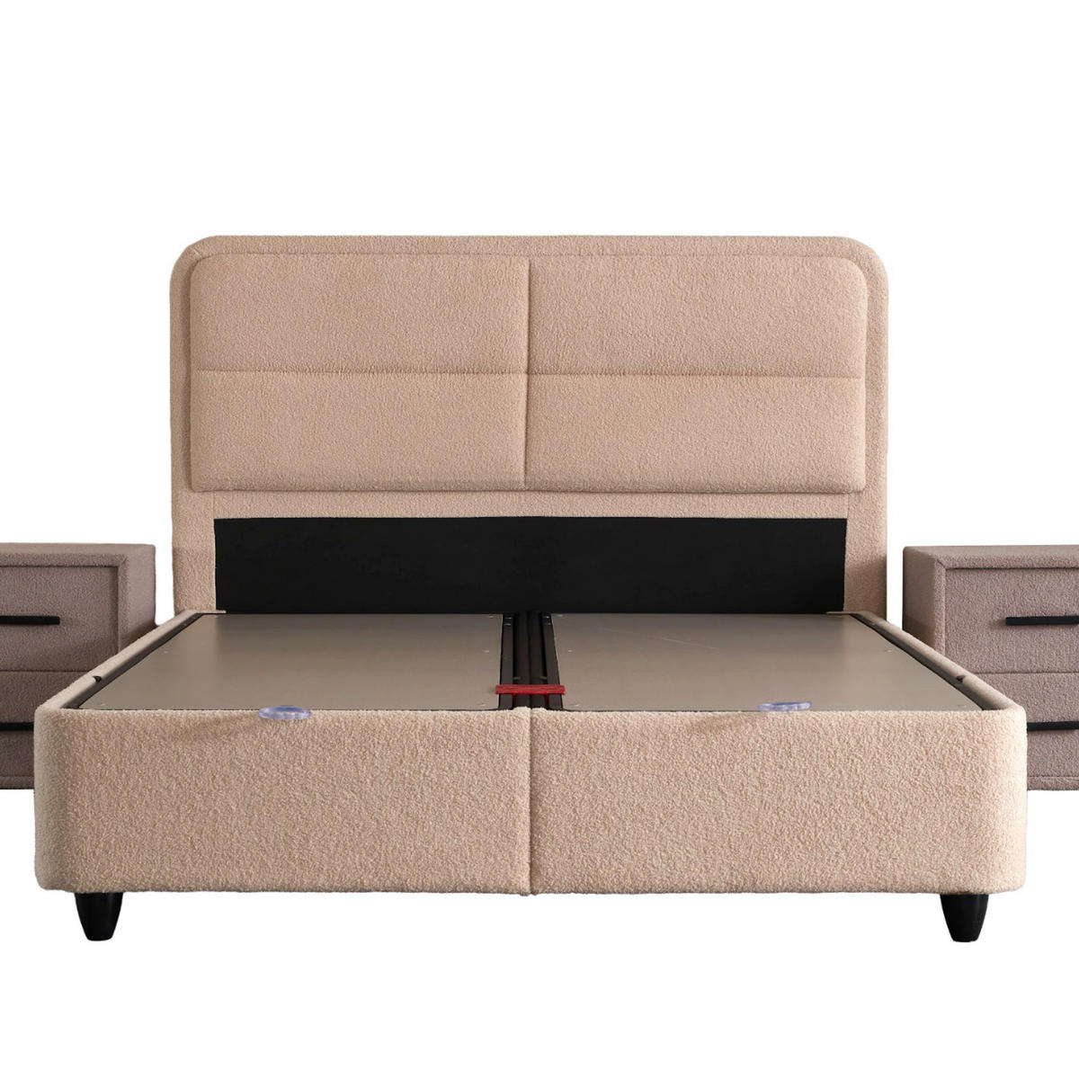 BOXBETT LUCCE Bett boxspringbett 180x200 mit matratze - Hellrosa, Holz (180/200cm)