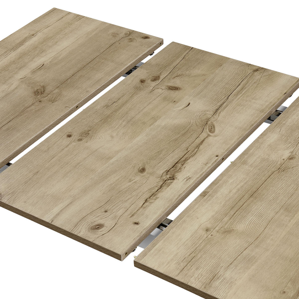 ESSTISCH JONTE 80-120/80/76 cm - Weiß/Eiche San Remo, Holzwerkstoff/Metall (80/80/76cm) - B&D Home