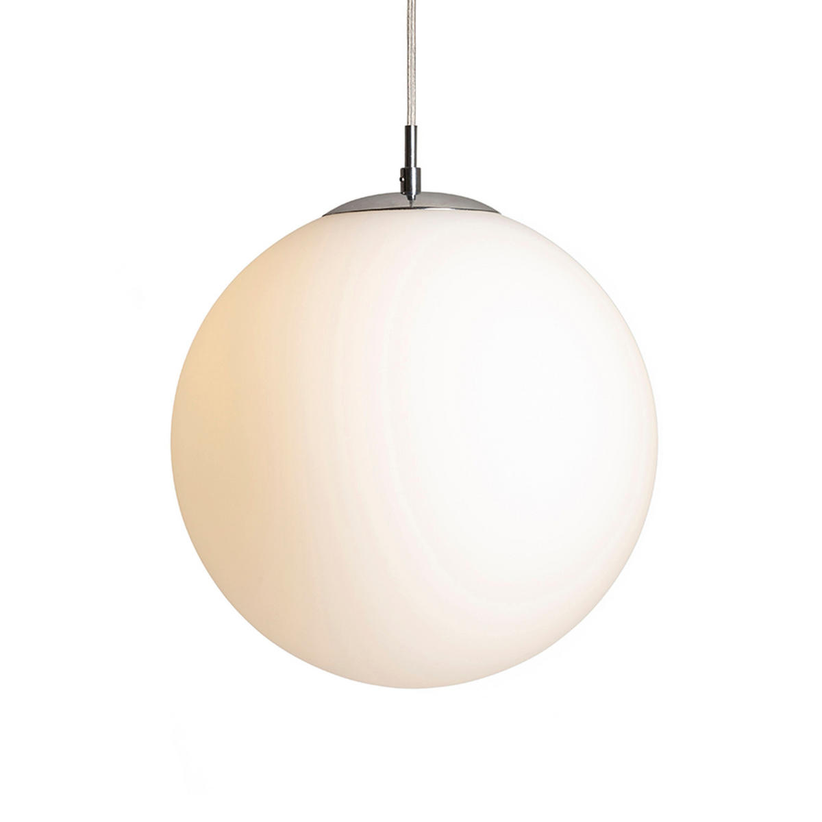 PENDELLEUCHTE LUNA 30 Opalglas 15 W - Chromfarben, Metall (30/30/120cm) - Rendl