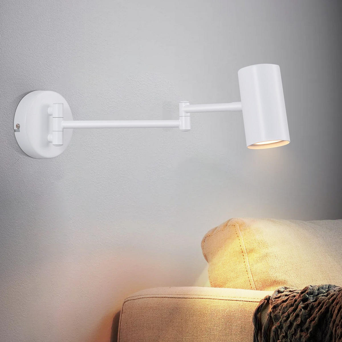 WANDLEUCHTE Transformer 10/10/50 cm - Weiß, Metall (10/50/10cm) - ZMH