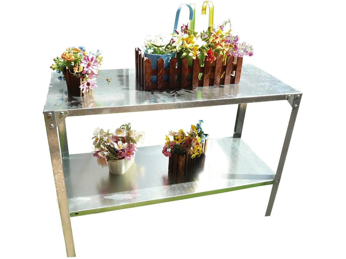 ZUBEBÖHR FÜR GEWÄCHSHÄUSER etagere pour plantes petunia- 115 x 50 x 75 cm - Grau, Metall (50/75/115cm) - Habitat Garten