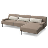 GARTENSOFA BORNEO S Wetterfest 300x170x86 cm, Rechts, Solide Konstruktion, HR-Schaumfüllung, Wetterfeste Bezugstoff, Beige - Beige, Holz/Metall (300/86/170cm) - Trada