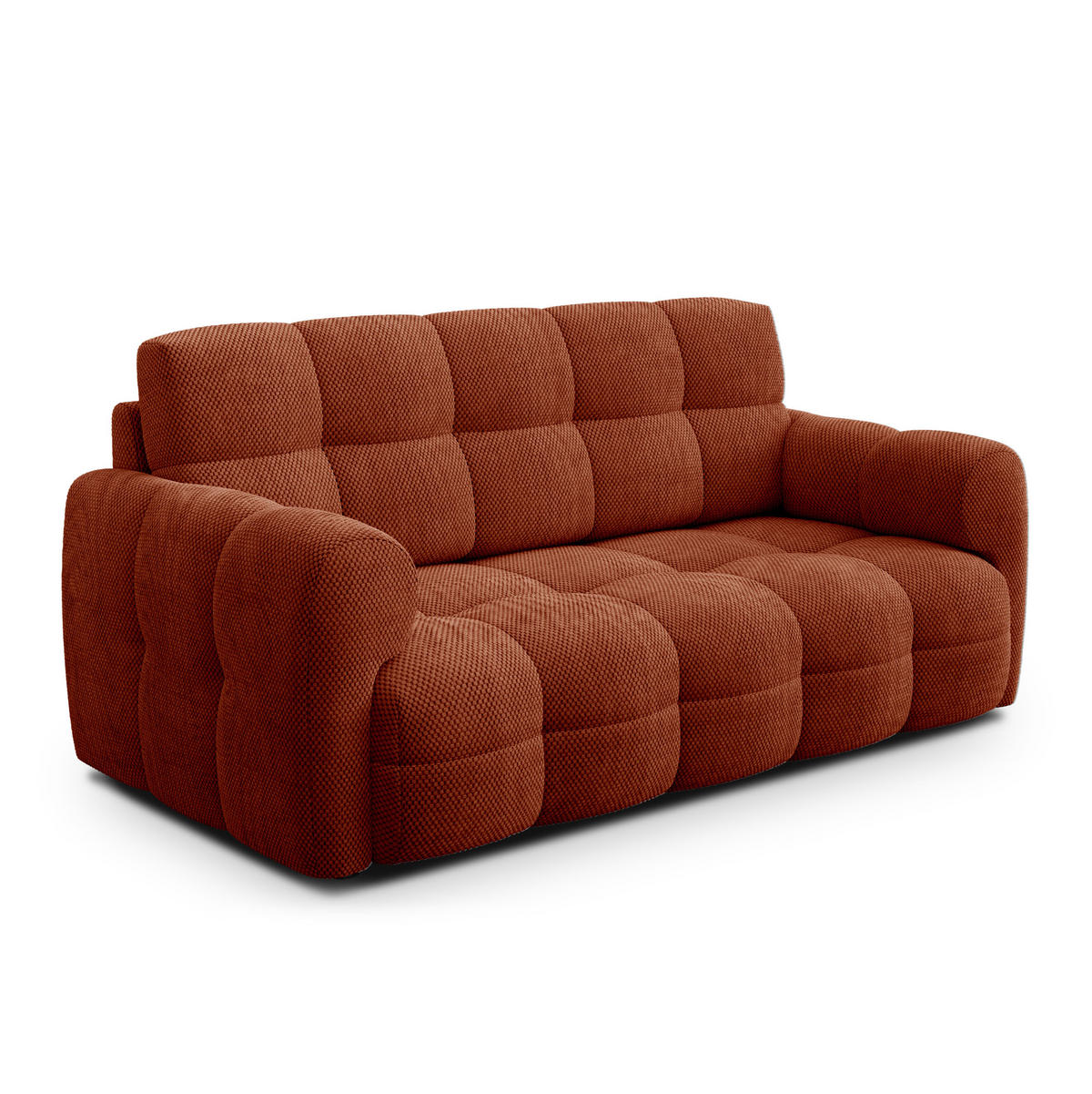 SOFA MELLOW 2,5-Sitzer, dunkelorange - Dunkelorange/Schwarz, Holz/Textil (183/87/98cm) - Wozimo