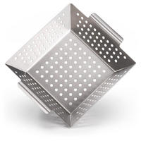 GRILLKORB Baestis 21,5/25/6 cm, mittel - Edelstahlfarben, Metall (21.5/25/6cm) - Blumtal