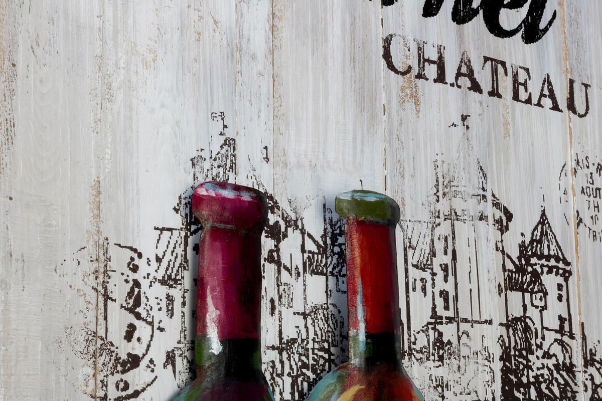 HOLZBILD Rot 60/90 cm - Beige/Rot, Holz/Metall (2.98/90cm) - KUNSTLOFT