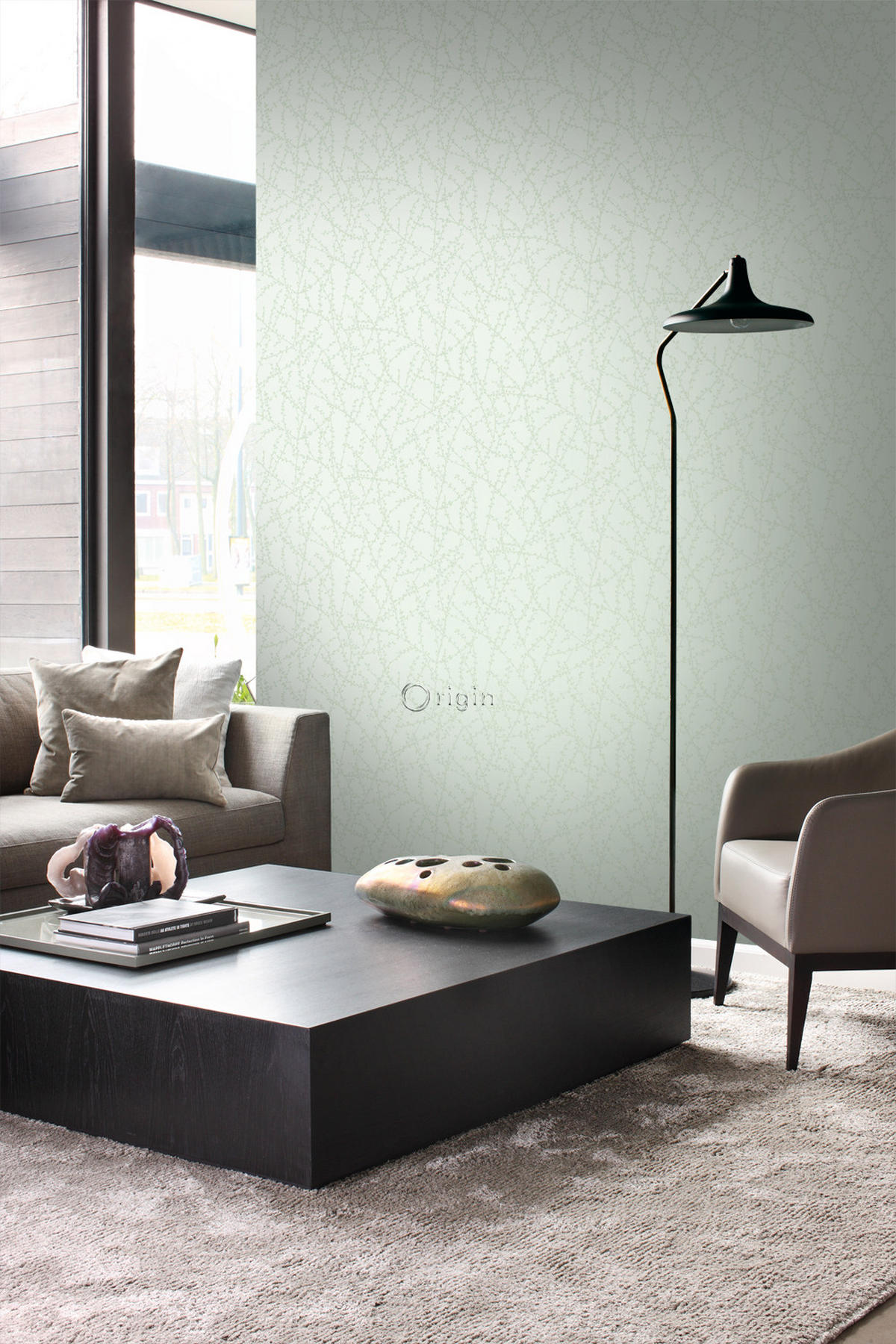 TAPETE Blüte 53 cm x 10.05 m - Grün, Papier (53/1000cm) - Origin Wallcoverings