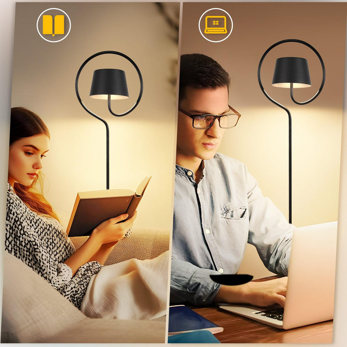 STEHLAMPE Maren 22.5/20/120 cm - Schwarz, Metall (22.5/20/120cm) - ZMH