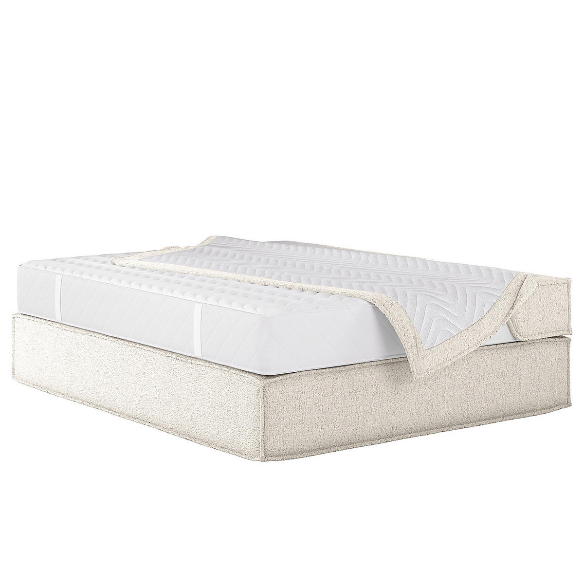 BOXSPRINGBETT - Premium - Weiß, Textil (160/200cm) - home24