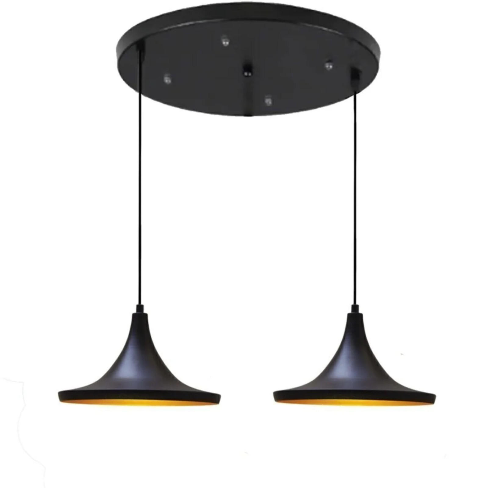 PENDELLEUCHTE Doppelhang 2-tlg - Schwarz, Metall (31/31/23cm) - Bamyum