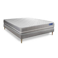 BETT Actimemo touch Memory-Schaum 135 x 200 cm h1 - Kit Bettgestell Grau - Beige/Grau, Holz (135/200cm) - ACTISOM