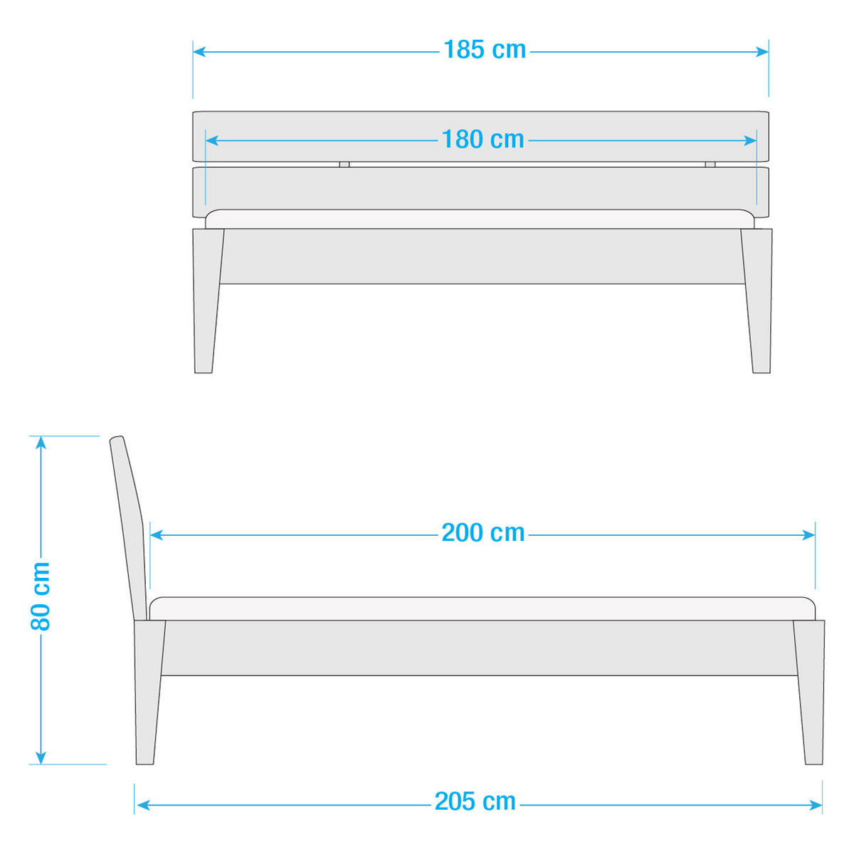 BETT - Massivholz - Kernbuche, Holz (180/200cm) - home24