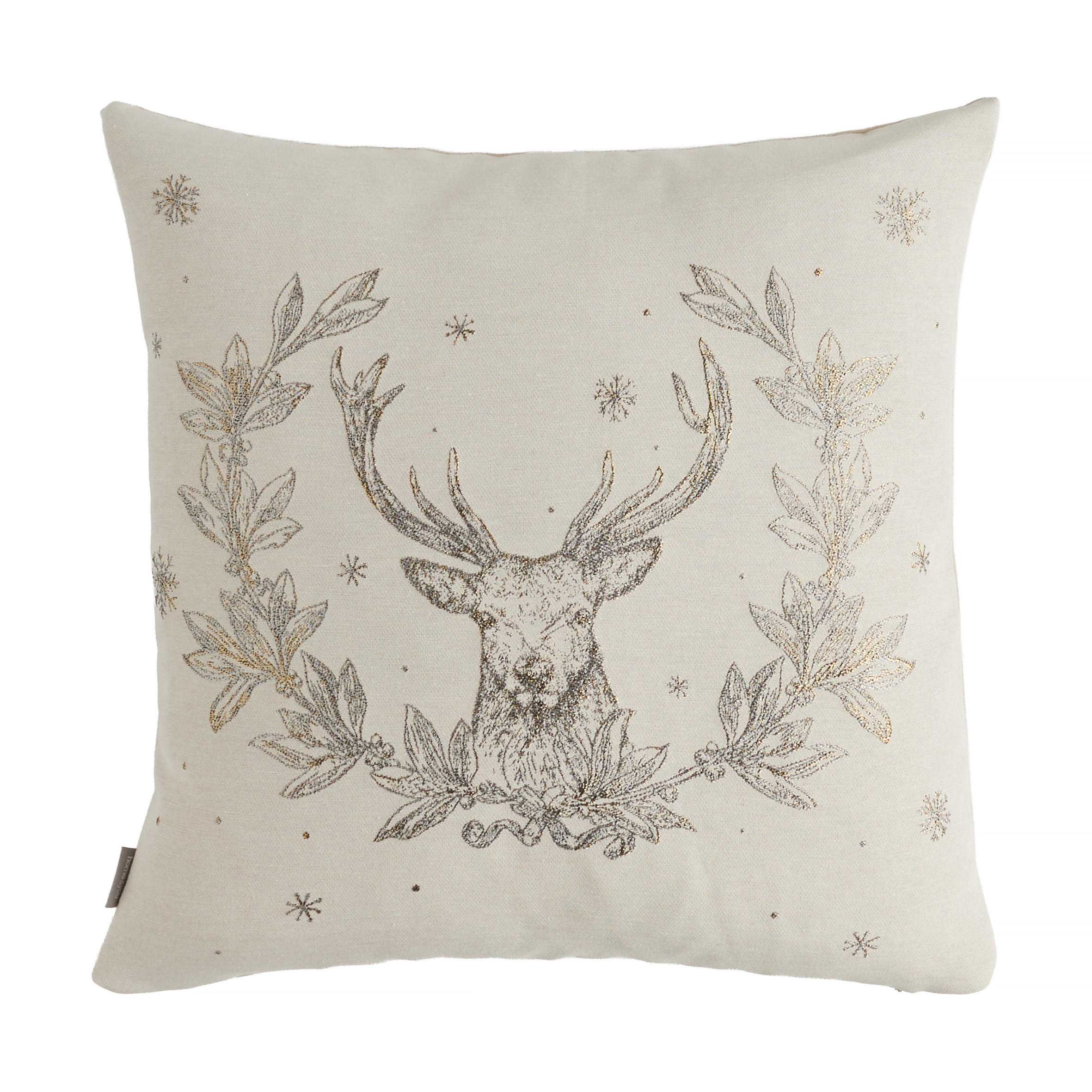 KISSENBEZUG Holivedo, 45x45cm, Beige, Weihnachten Kissenhülle, Weihnachtsdeko, Christmas, Weihnachtsmotiv Sofakissen Dekokissenbezuge - Beige, Kunststoff (45/45cm) - home&you