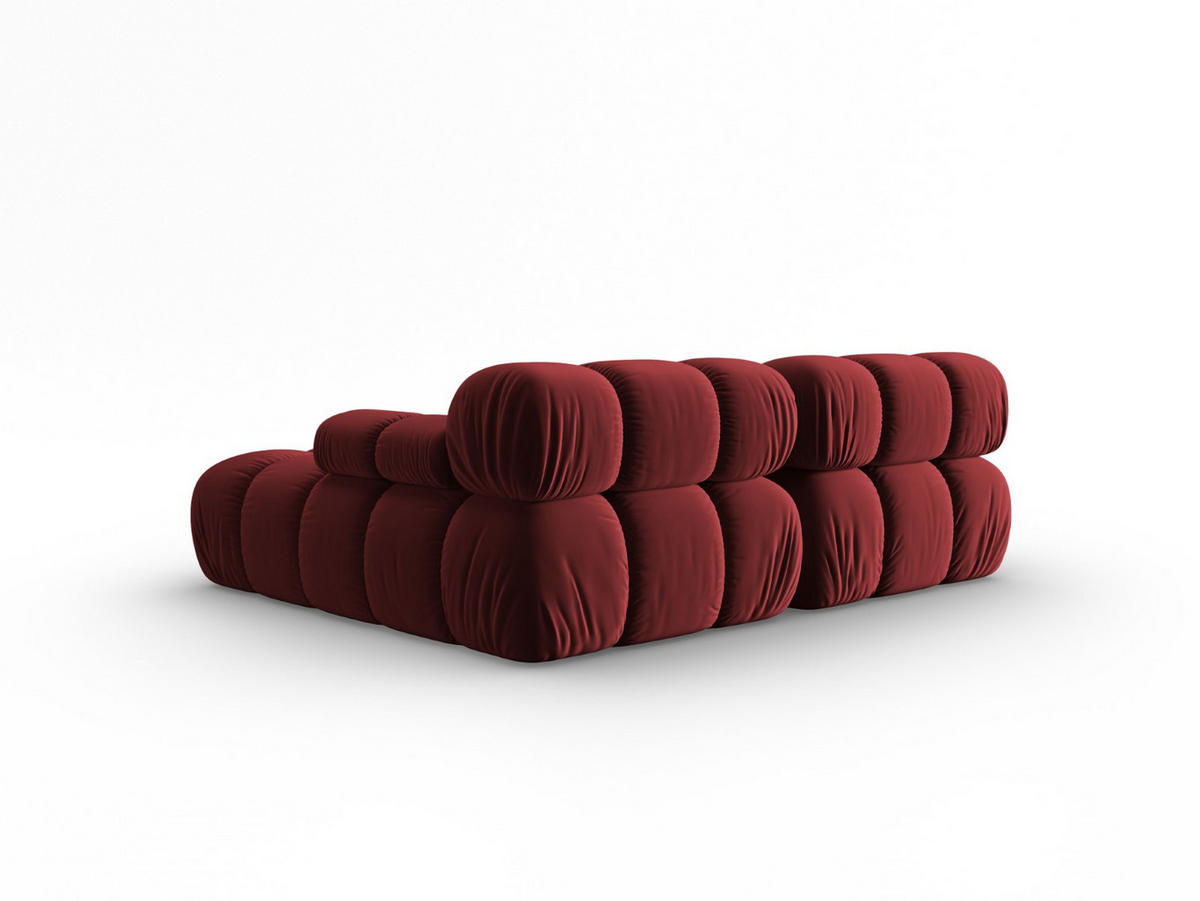 MODULARES-ECKSOFA rechts Bellis aus Samt dunkelrot 3 Sitzplätze - Dunkelrot, Textil (157/191cm) - Micadoni