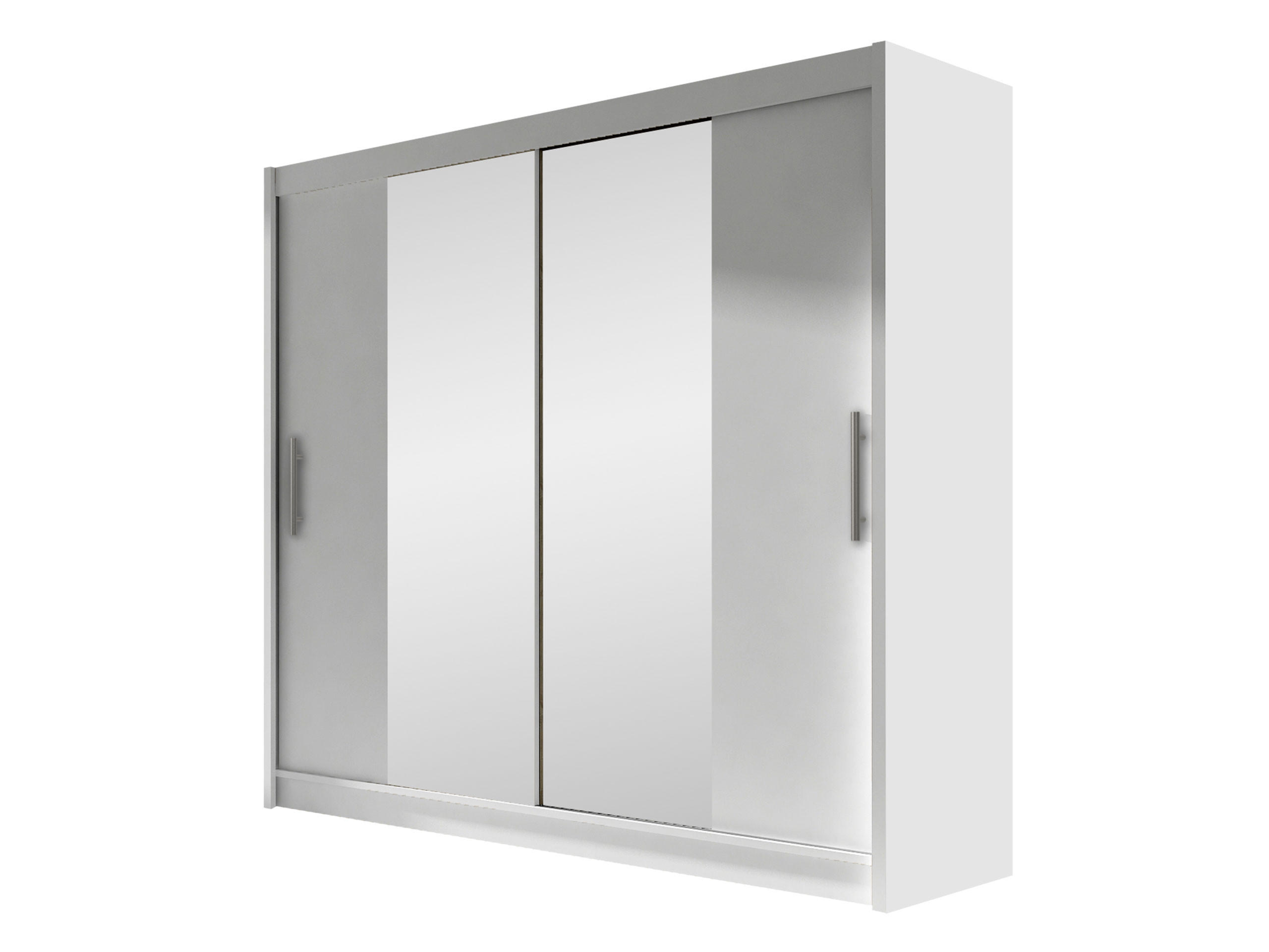 KLEIDERSCHRANK London II - Silberfarben/Weiß, Holzwerkstoff/Kunststoff (180/215/58cm) - MIRJAN24