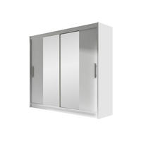 KLEIDERSCHRANK London II - Silberfarben/Weiß, Holzwerkstoff/Kunststoff (180/215/58cm) - MIRJAN24