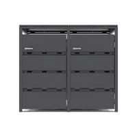 MÜLLTONNENBOX - 120cm x 76cm - Stahl - anthrazitgrau - LOKAFA - Anthrazit, Metall (120/104/76cm) - Vente-Unique