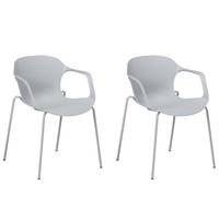 JÍDELNÍ ŽIDLE sada 2 ks Plast Šedá Elbert - šedá, kov/plast (56/75/56cm) - Beliani