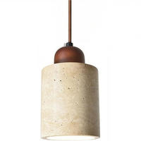 PENDELLEUCHTE Naturstein & Holz, Modern (A) - Gelb, Naturmaterialien (11/19/11cm) - Weltevree