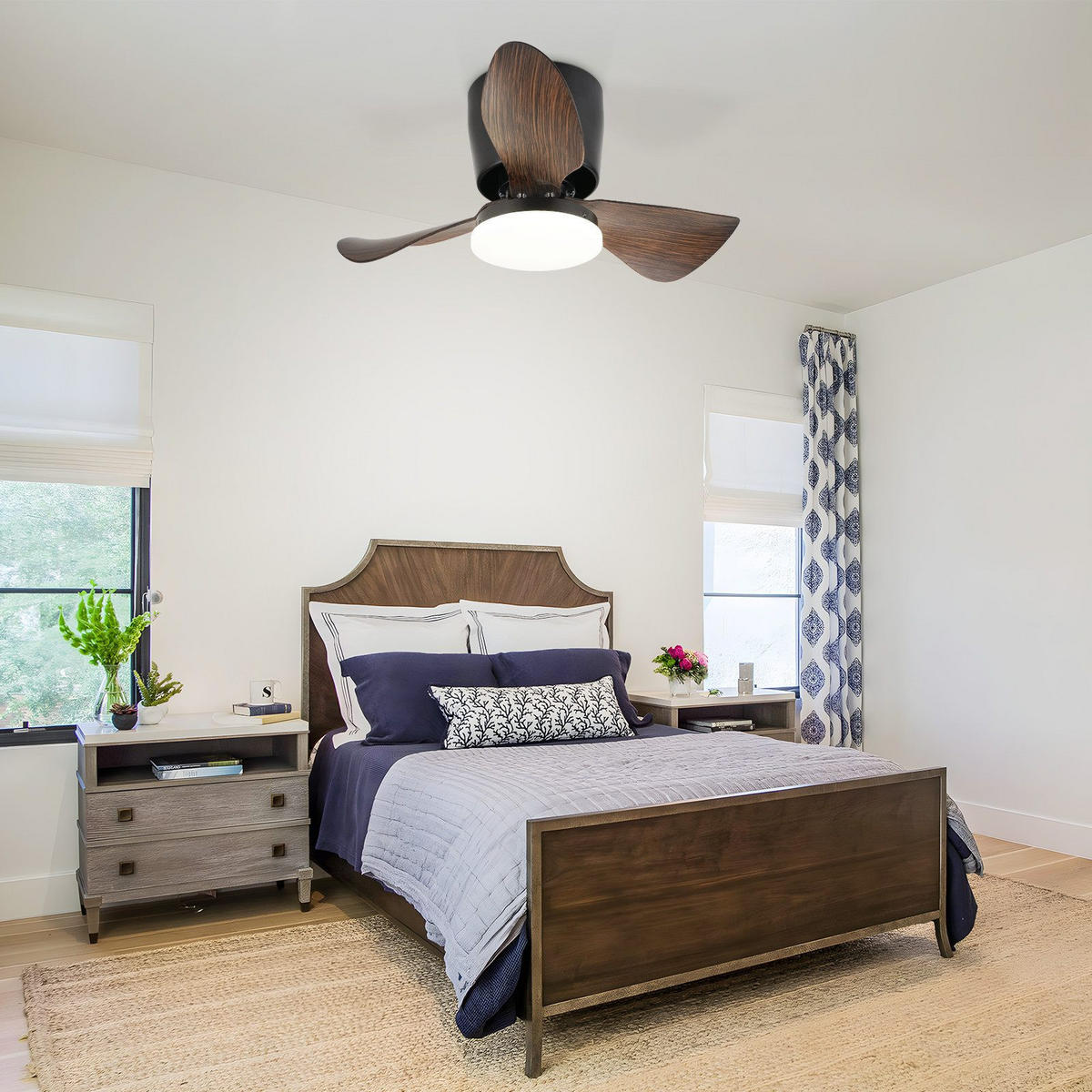 DECKENVENTILATOR Epstein II 70/70/25cm - Schwarz, Kunststoff (70/70/25cm) - Nettlife