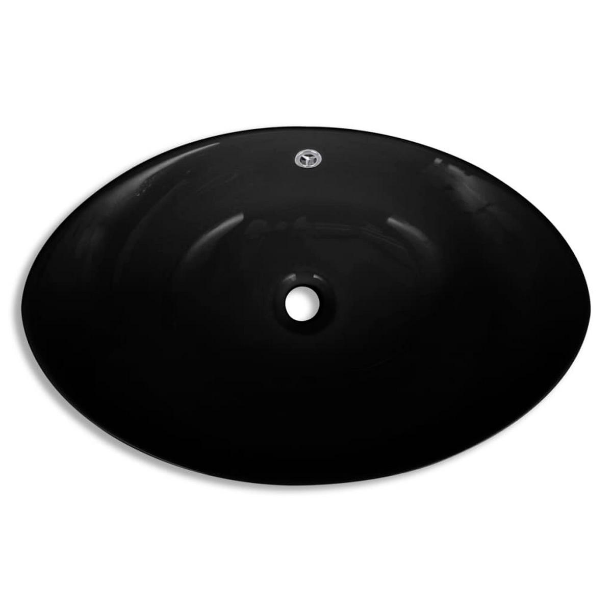 WASCHBECKEN Kouns 59/38.5/19 cm - Schwarz, Keramik (59/19/38.5cm) - Nettlife