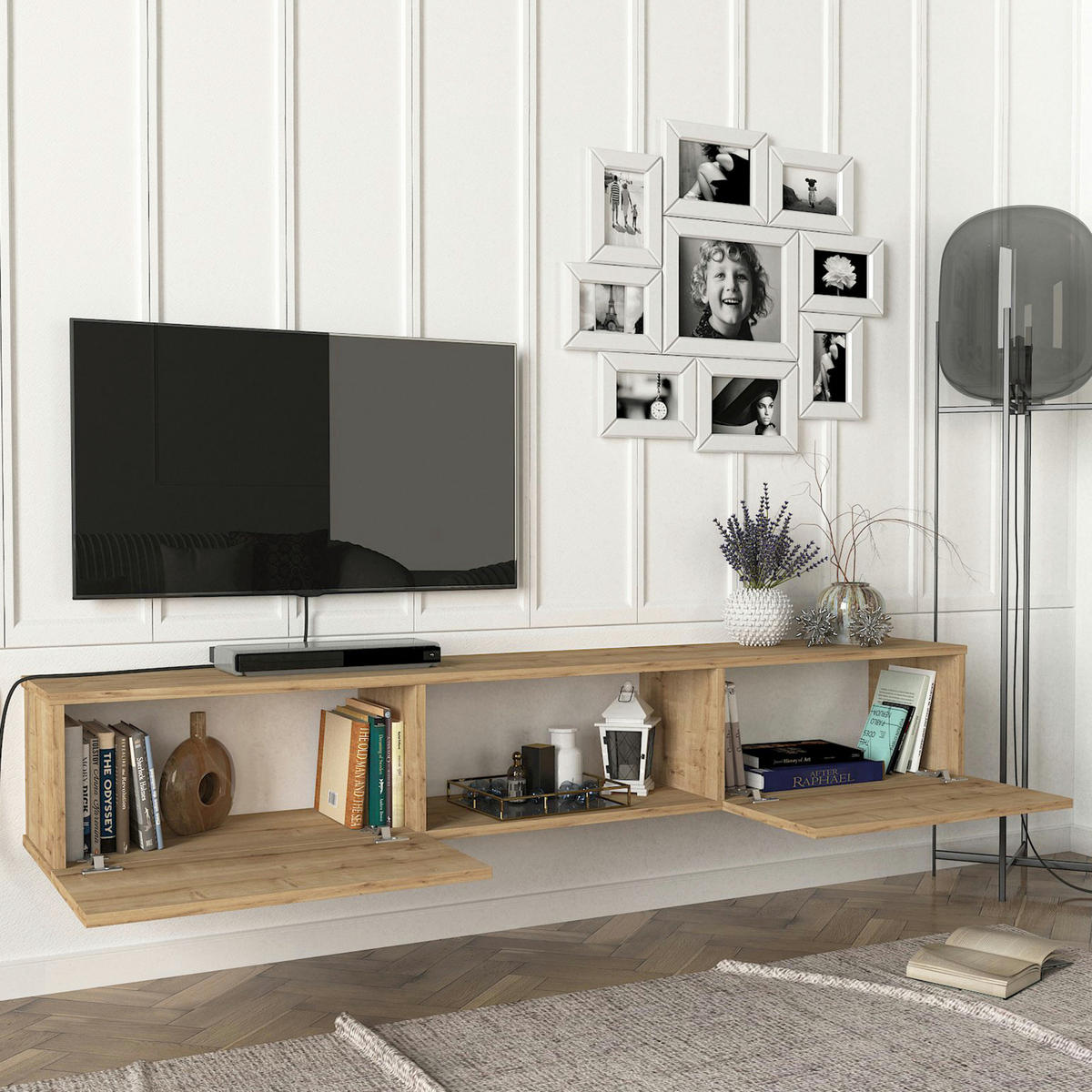 TV SKŘÍŇKA Paltamo - barva dubu, kompozitní dřevo (180/29.5/31cm) - [en.casa]