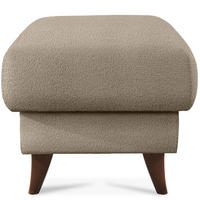 HOCKER GUSTAVO Fußstütze, Bouclé, Braun - Braun, Holz/Holzwerkstoff (53/49/53cm) - KONSIMO®
