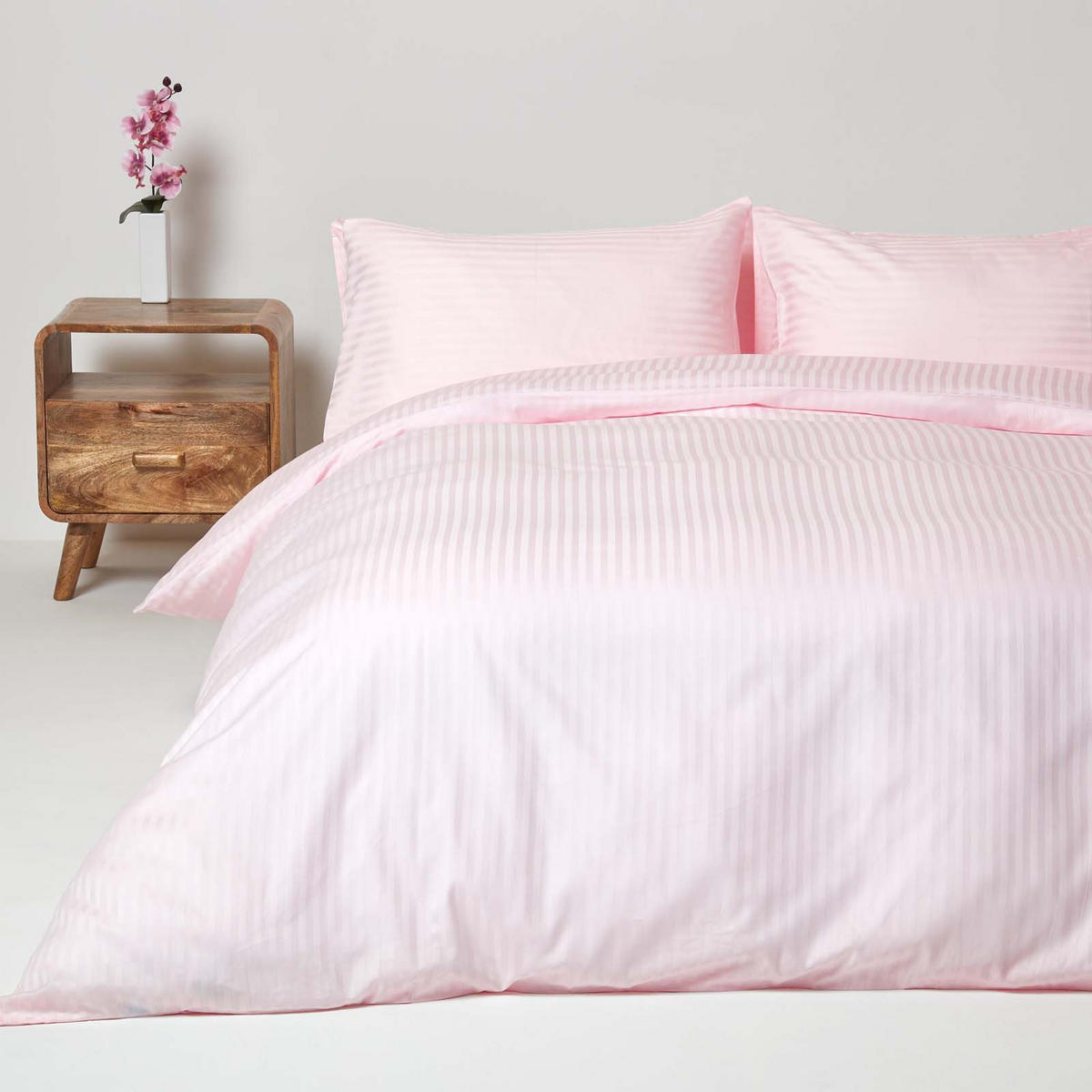 BETTWÄSCHE Damast Fadendichte 330 - Rosa, Textil (260/220cm) - Homescapes