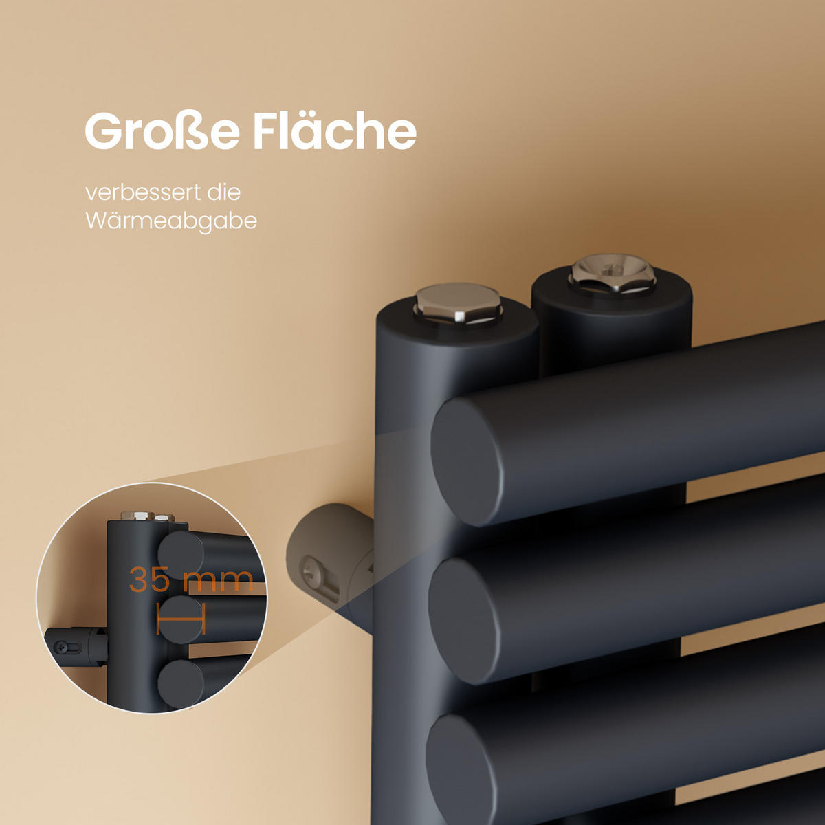 HEIZKÖRPER wasserführend Anthrazit 153,5/60/7,8 cm - Anthrazit, Metall (60/153.5/7.8cm) - EMKE