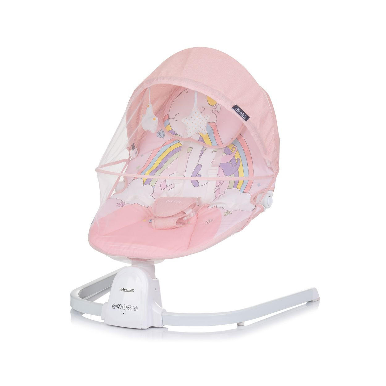 BABYWIPPE Oasis pink Moskitonetz, Fernbedienung, Timer, Sicherheitsgurt, Kopfkissen - Rosa, Metall - Chipolino