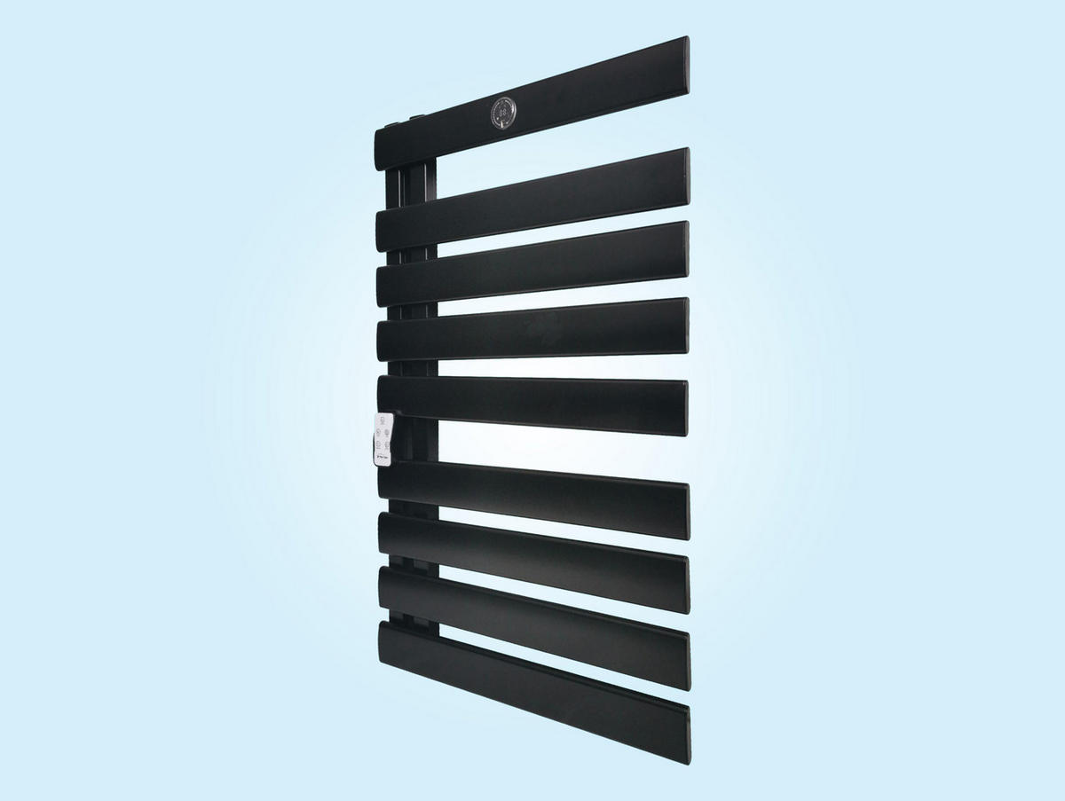 HANDTUCHTROCKNER Schwarz mit Elektrosystem und Wandhalterung 500 W - Schwarz, Metall (55/91/6cm) - Purline