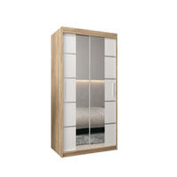 SCHWEBETÜRENSCHRANK 200/100/62 2-türig - Silberfarben/Weiß, Holz/Kunststoff (100/200/62cm) - Abiks Möbel