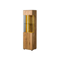 VITRINE Wildeiche 45x38x168 natur geölt WIEN #230 - Naturfarben, Holz (45/168/38cm) - Massivmoebel24