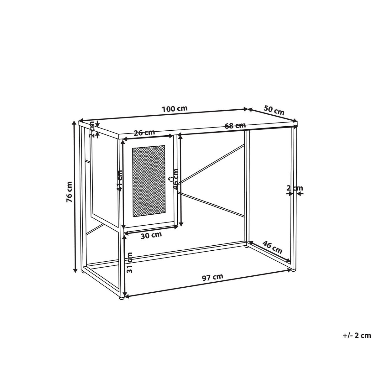 PSACÍ STŮL Černý 100/50 cm s úložným prostorem Harjo - černá, kov (50/100/76cm) - Beliani