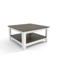 COUCHTISCH Lea Nussbaum Weiß - Dunkelbraun, Holzwerkstoff (90/90/46.8cm) - Decorotika