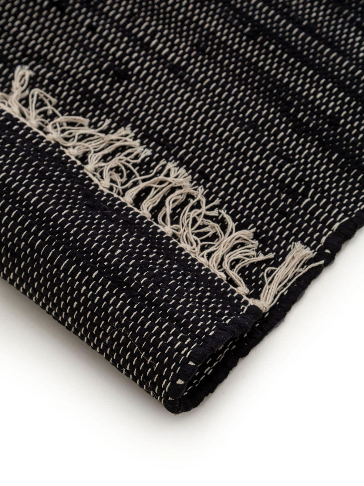 TEPPICH aus recyceltem Material Tom Schwarz 120x170 cm - Schwarz, Textil (120/1cm) - KUNSTLOFT