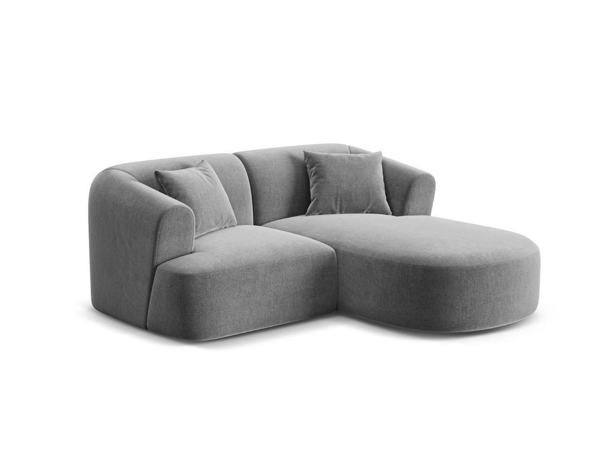 MODULARES-ECKSOFA rechts Campi aus Samt grau 3 Sitzplätze - Grau, Textil (156/180cm) - Cosmopolitan Design