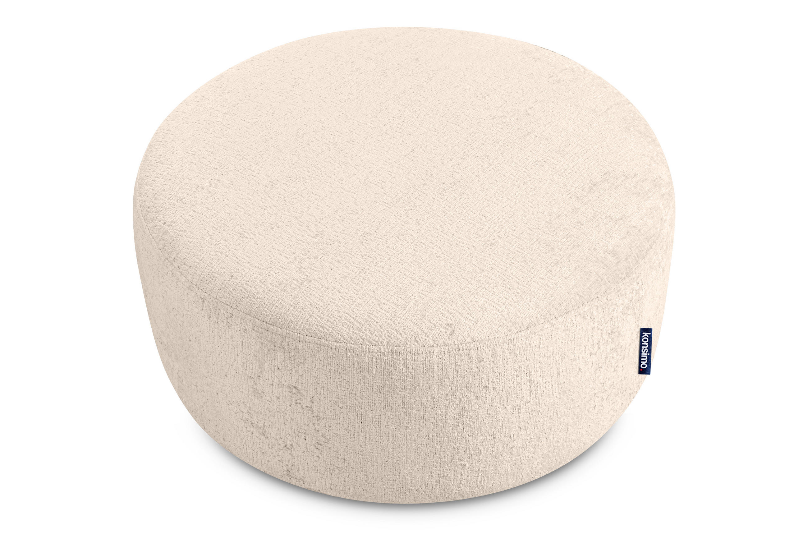 SITZHOCKER RAGGI mit 360° Drehfunktion, Ecru - Ecru, Textil (80/36/80cm) - KONSIMO®