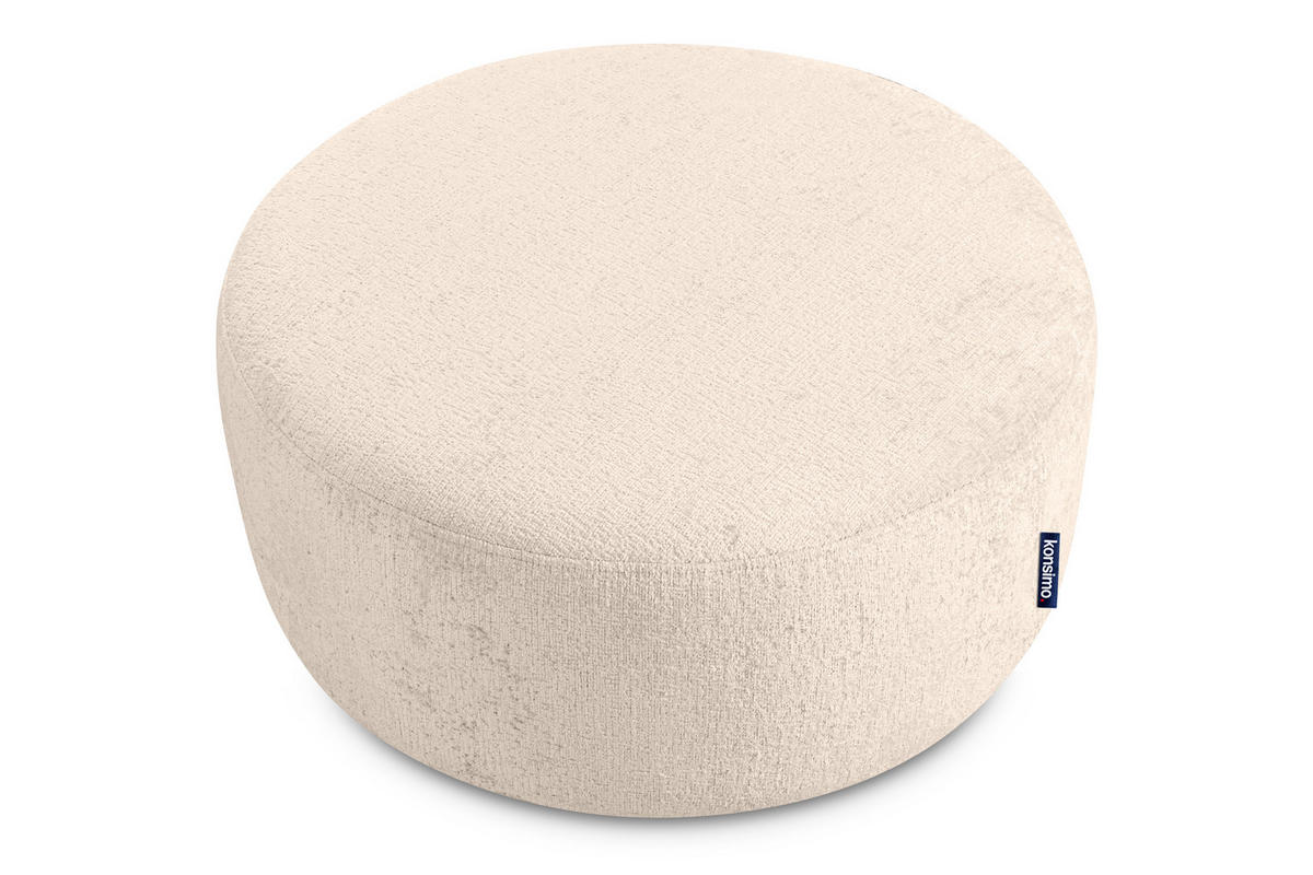 SITZHOCKER RAGGI mit 360° Drehfunktion, Ecru - Ecru, Textil (80/36/80cm) - KONSIMO®