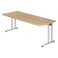 SCHREIBTISCH Serie-N 80/200/74 cm in Eichefarben - Eichefarben, Holzwerkstoff (80/200/74cm) - bümö