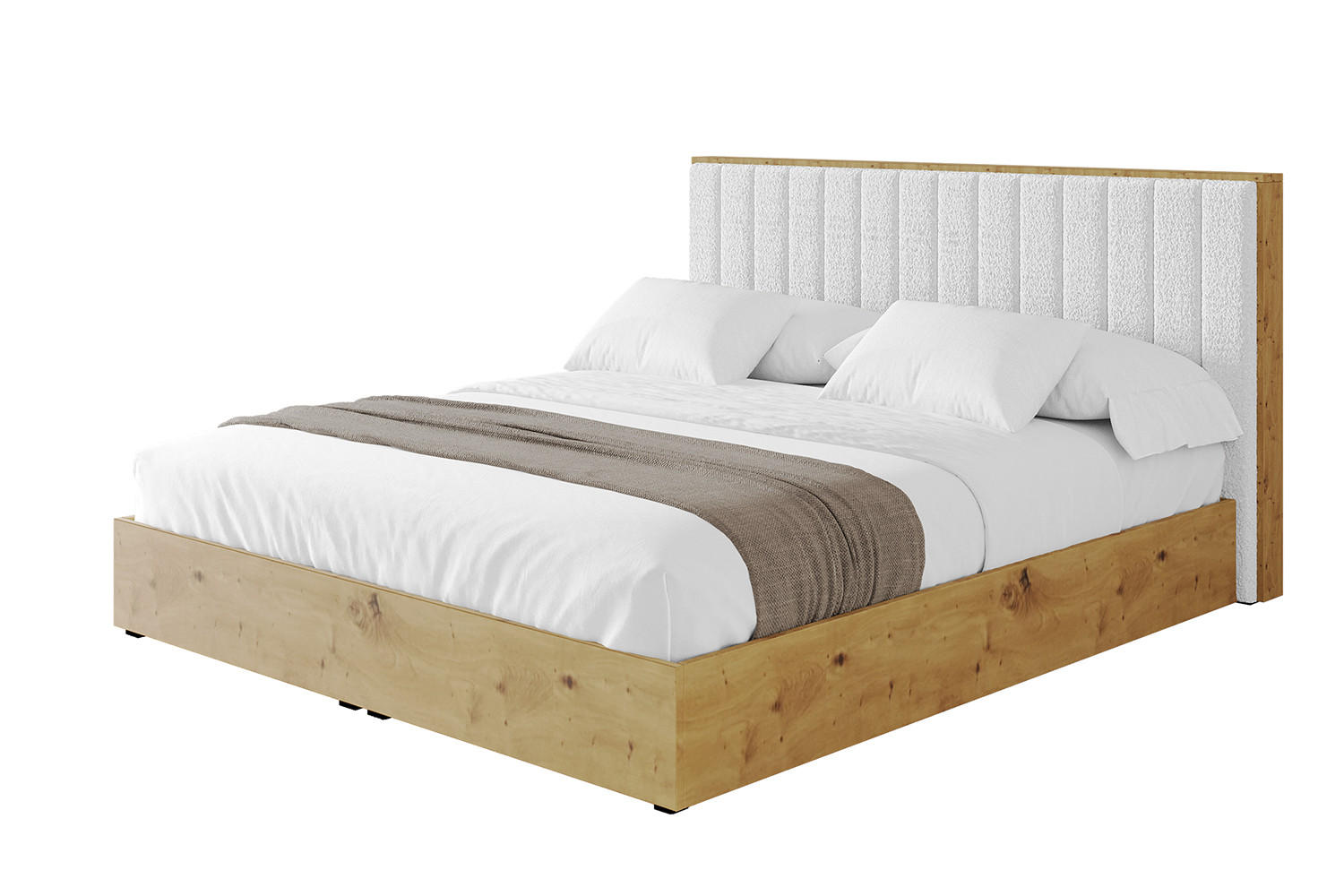 POLSTERBETT mit Bettkasten und Lattenrost, Bett mit Matratze H3/H4 - ENZO4 120x200 Weiß - Weiß, Holzwerkstoff/Textil (120/200cm) - ALTDECOR